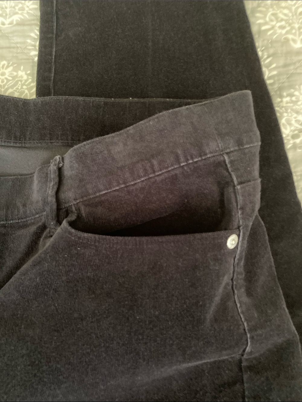 EUC J Jill black pull on corduroy pants size L - Picture 3 of 6